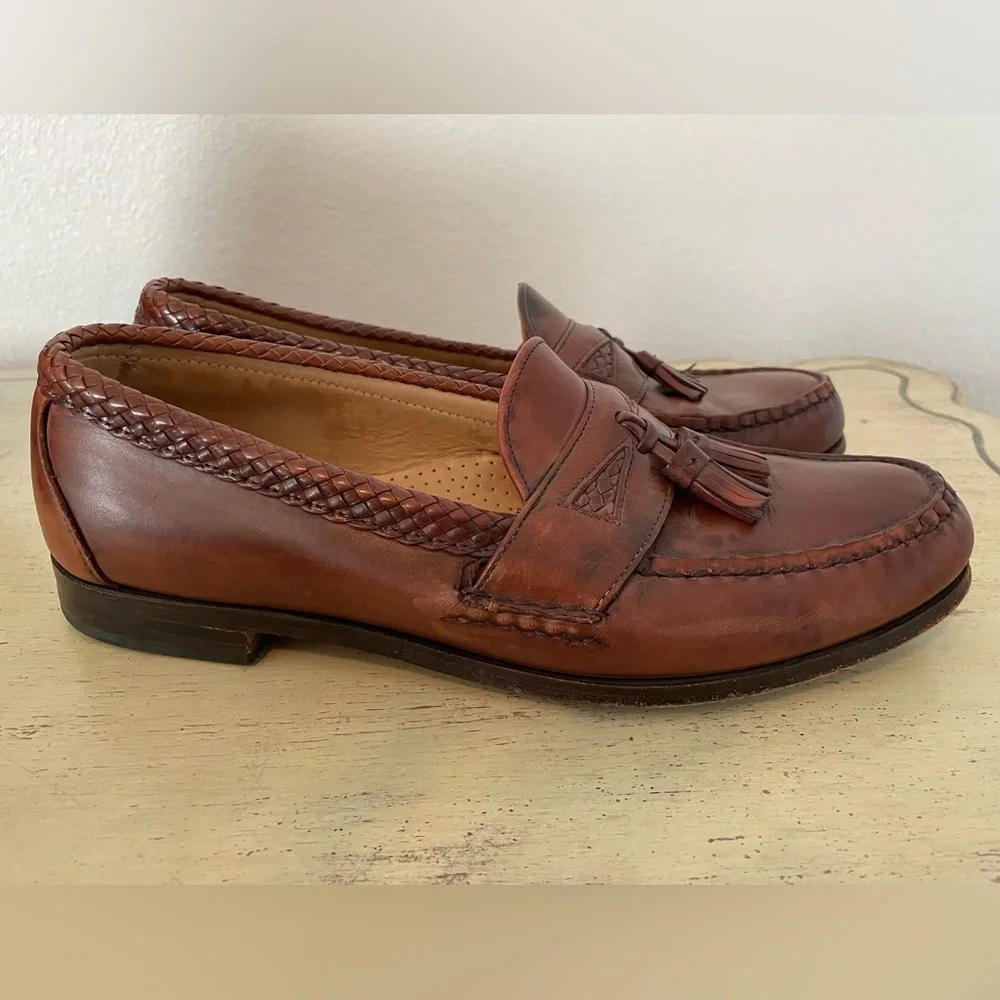 Allen Edmonds Made in USA Maxfield‎ Tasseled Leather Loafer in Brown 12 D $275